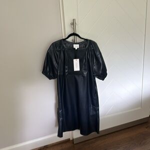 XS navy Sundays by wearesundays Faux leather dress